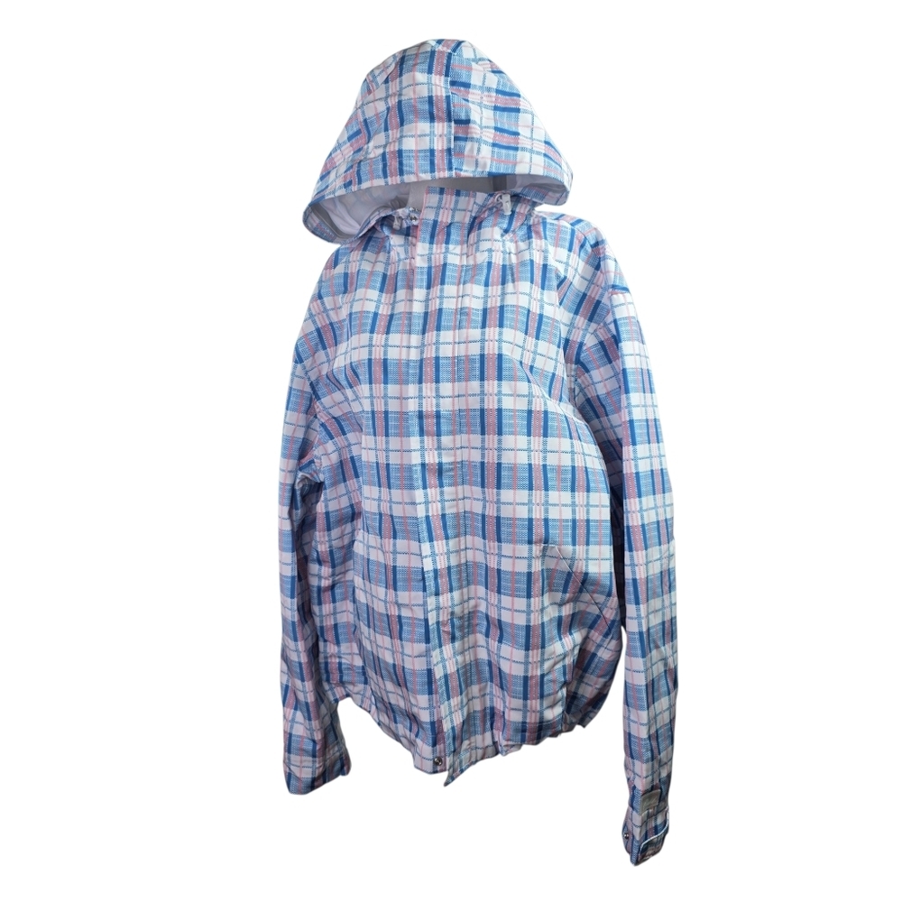 Hint lab SPADINA nylon plaid  waterproof light weight Jacket hoodie unisex fit